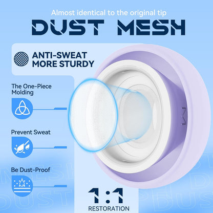 4 Pairs Replacement Ear Tips for AirPods Pro 2nd/1st Generation with Portable Storage Box & Cleaner Pen,Noise Reduction Holewith & Built-in dust Guard Screen,Silicone Ear Tips for AirPods Pro (White)