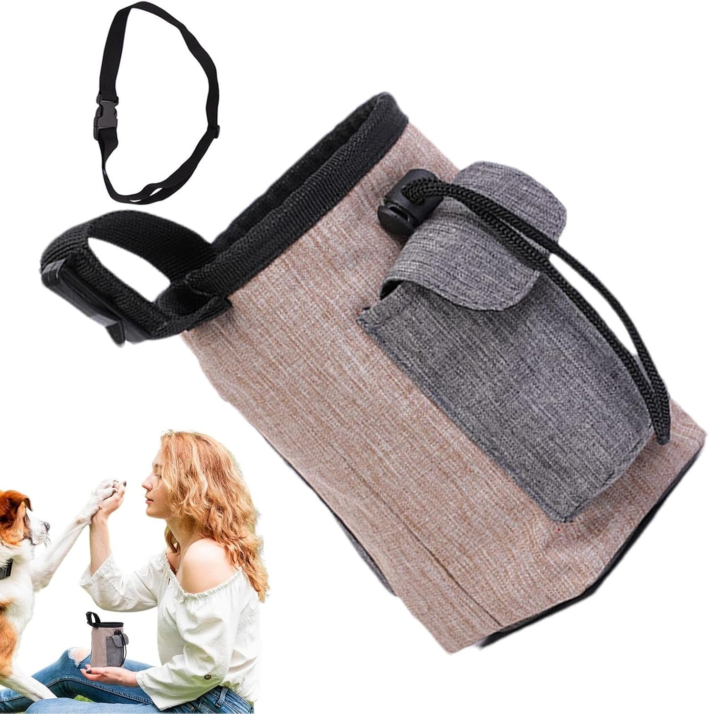 Dog Treat Pouch Bag | Portable Dog Treat Snack Bag Pouch | Dog Treat Carrier Holder, Treat Storage Holder for Travel Dog Walking Puppy Training