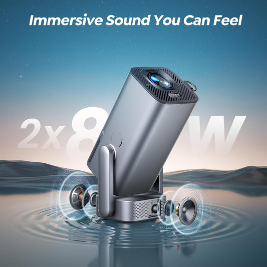 [270° Adjustable Stand] 2025 Mini Projector Upgrade Portable 1080P FHD TOPTRO Outdoor Movie Projector, Auto Vertical Keystone/Electric Focus, Home Projector for Phone/TV Stick/HDMI - PuriLite