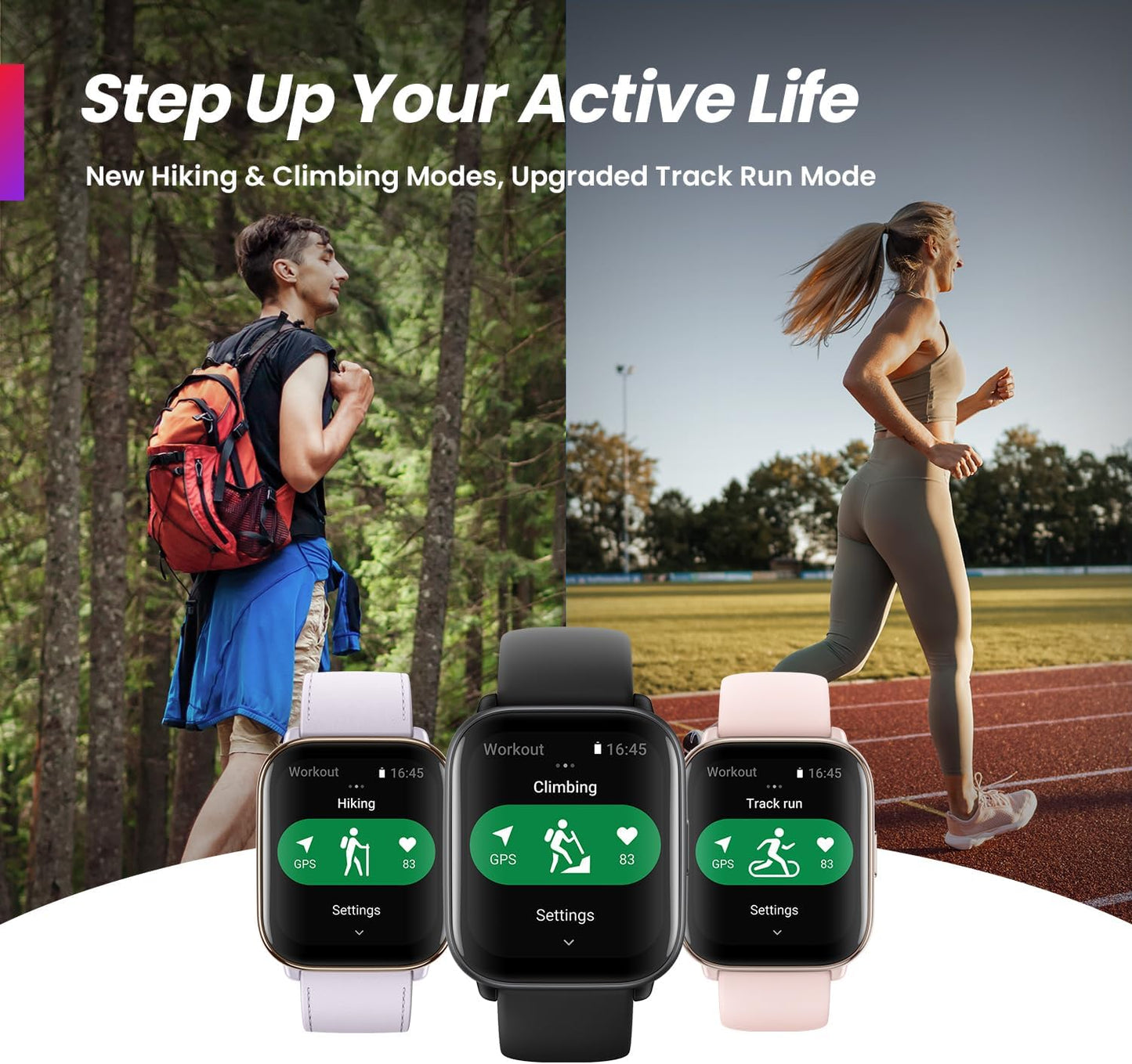 Amazfit Active Smart Watch 42mm, AI Fitness Tracker & Sleep Coach, GPS, Amazon Alexa Built-in, Bluetooth, 14-Day Battery, 120+ Sports Modes, Android & iPhone, Black
