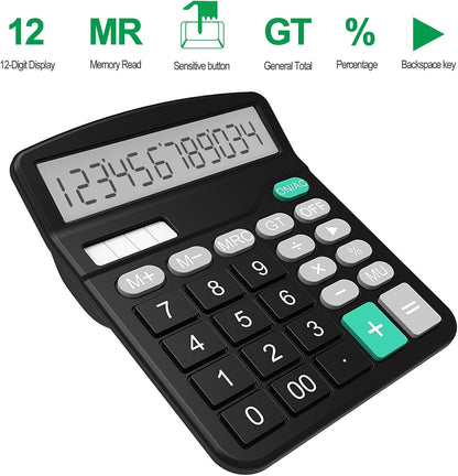 Helect Standard Function Desktop Calculator | Desktop Calculator | Solar Calculator | Office Calculator | Business Calculator | 12-Digit Calculator