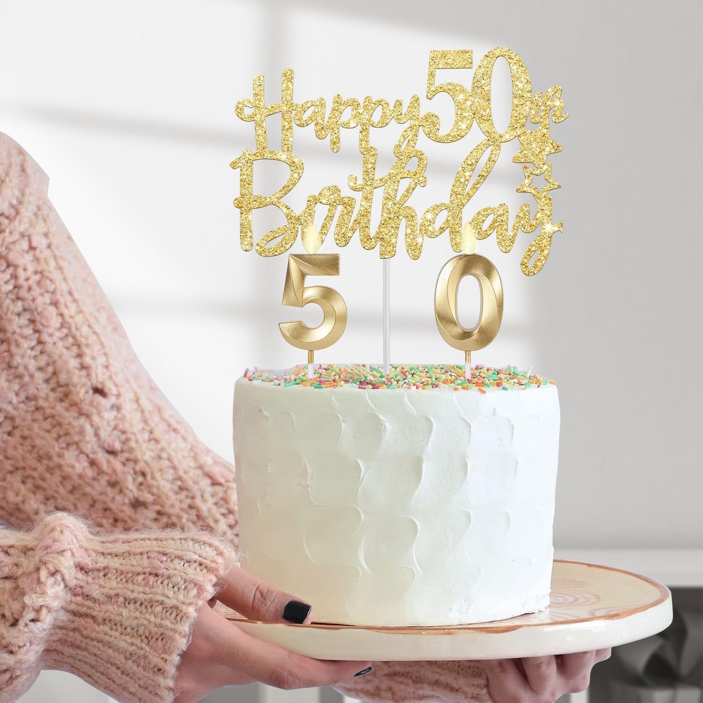 65th Birthday Decorations for Women, Including 65th Birthday Sash and Crown, Cake Topper and Candles, Number Balloons Rose Gold, 65 Year Old Gifts for Women