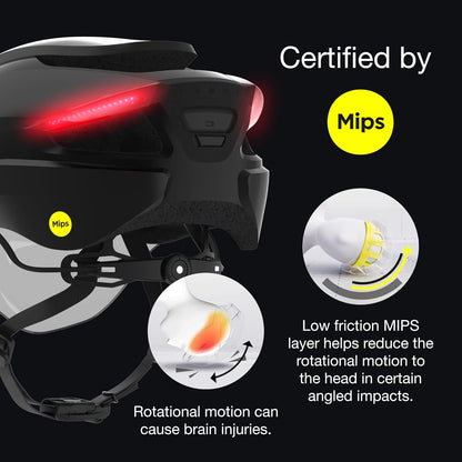 Lumos Ultra E-Bike Smart Helmet | NTA 8667 Certified | Front & Rear LED Lights | Retractable Face Shield | App Controlled | EBike, Scooter, Cycling, Bicycle | Adults, Men Women