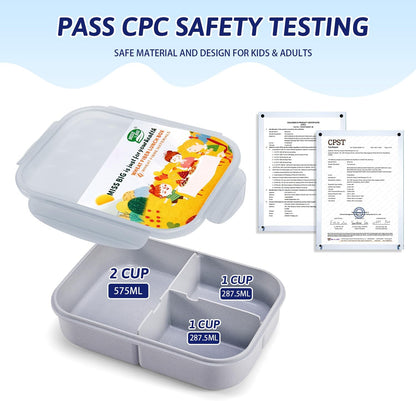 MISS BIG® Bento Box,Lunch Box Adult,Ideal Leak Proof Lunch Containers,Mom's Choice Lunch Box for Kids,No BPAs and No Chemical Dyes,Microwave and Dishwasher Safe Lunch Container (1900ml White)