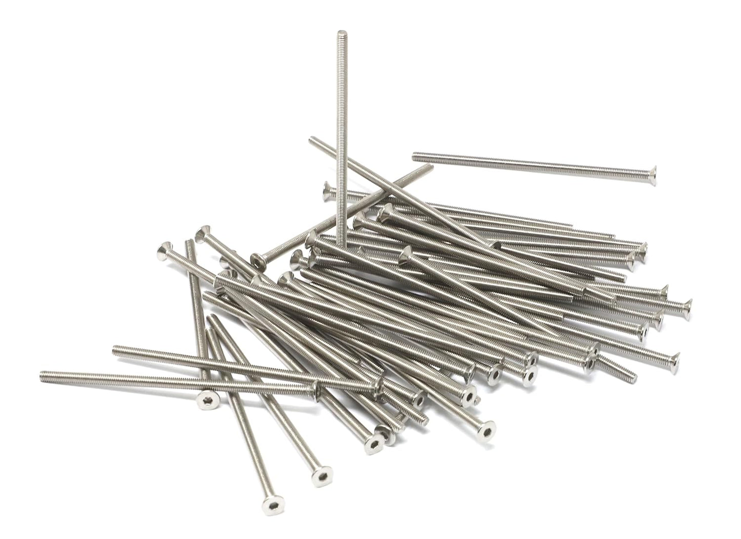 iexcell 5 Pcs M8 x 80mm Thread Pitch 1.25 mm Stainless Steel 304 Hex Socket Flat Head Cap Screws Bolts Kit