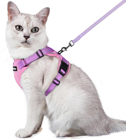 rabbitgoo Cat Harness and Leash for Walking, Escape Proof Soft Adjustable Vest Harnesses for Small Medium Cats, Easy Control Breathable Reflective Strips Jacket, XS, Black