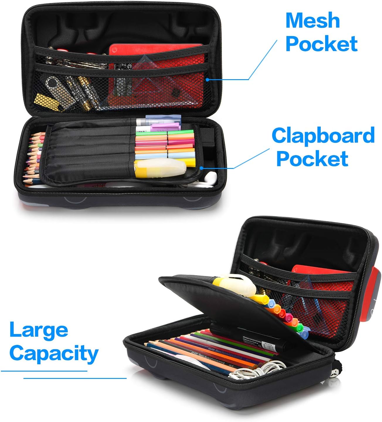 Rockpapa Large Pencil Cases, Big Pencil Case for Boys & Girls, Small Storage Box for School Students Boys Teens Kids Toddlers