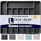 Ceecysaa Cutlery Tray Drawer Organizer with Removable knife blocks, Expandable Utensil Tray for Kitchen,Adjustable Plastic Storage and Storage Drawer Divider for Spoons Forks Knives,Large, Black