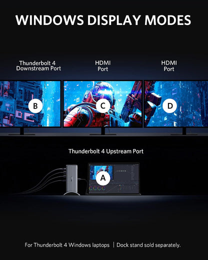 Anker Apex 12-in-1 Thunderbolt 4 Dock, Max 90W Charging, Triple 4K | 20W Power Delivery, Single 8K, 2 USB-A 3.1 Gen 2, 2 USB 2.0, Ethernet, Audio, SD 4.0, for TB4 Laptops