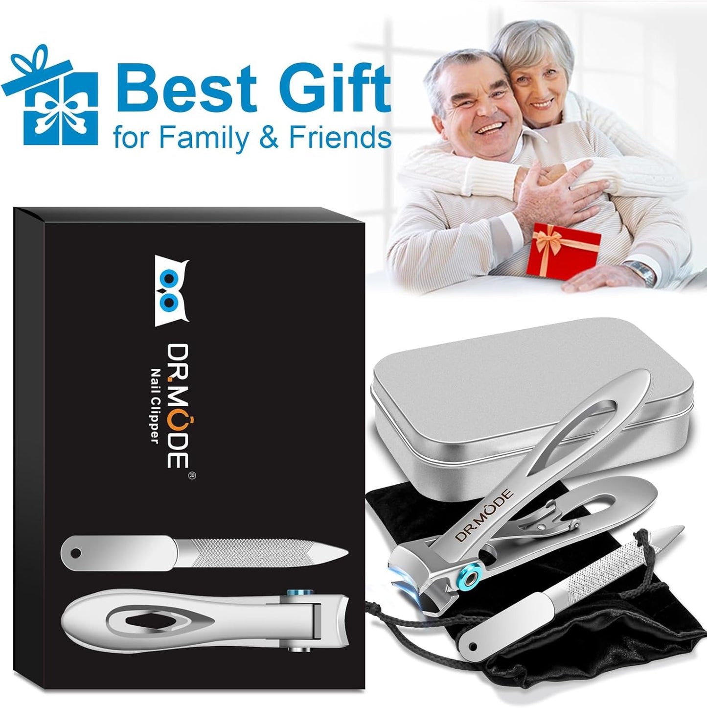 Nail Clippers for Men Thick Nails -DRMODE Heavy Duty Large Toenail Clippers for Thick Nails with Wide Jaw Opening, Ultra Sharp Stainless Steel Finger Nail Clippers Cutter for Tough Nails,Seniors,Adult
