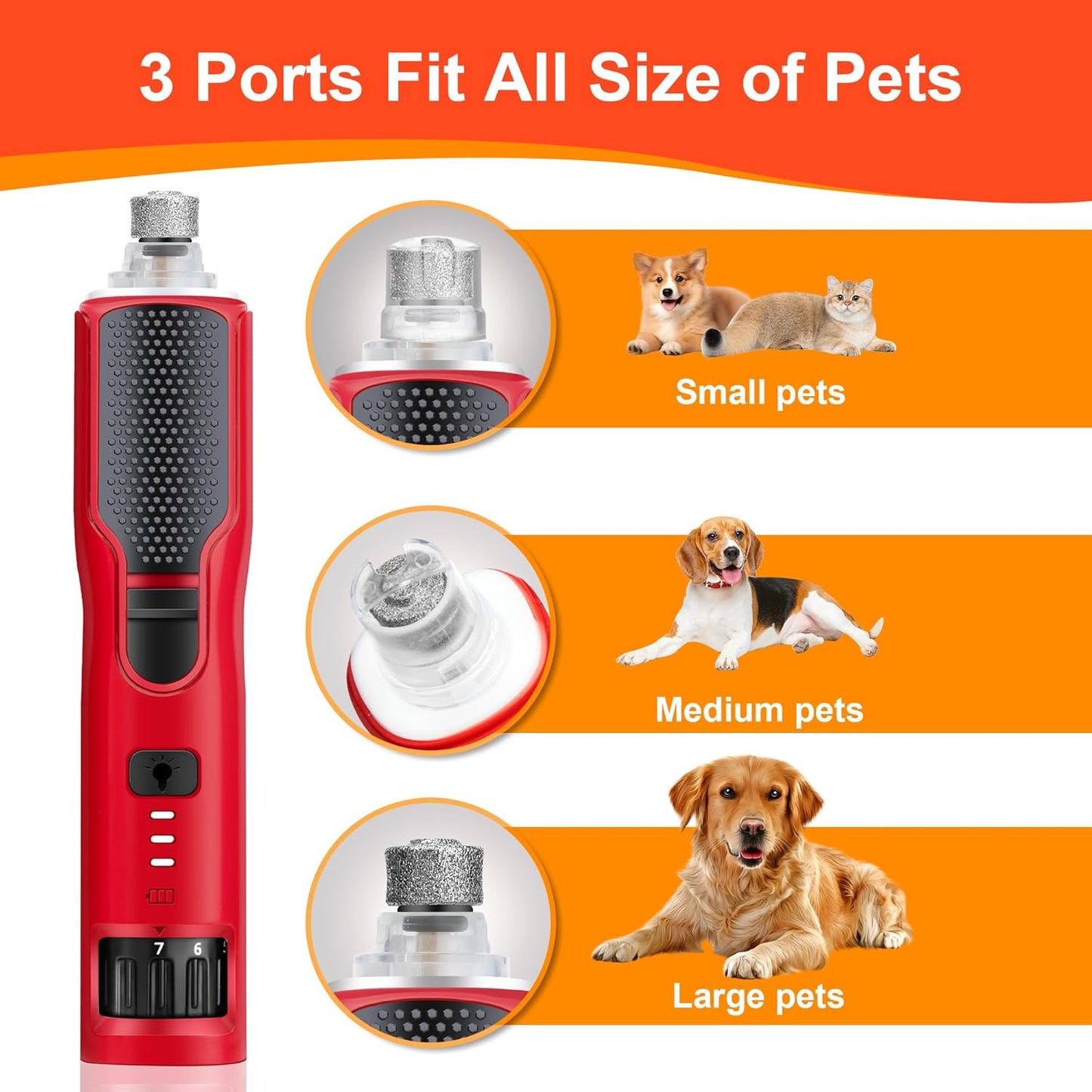 CATPICK 2-in-1 Cat Nail Clippers & Dog Nail Clippers Trimmers for Large Medium Small Dogs Cats Claw Trimmer Quick Sensor and Safety Guard USB Rechargeable with 2 LED Lights Dogs Nail Trimmer