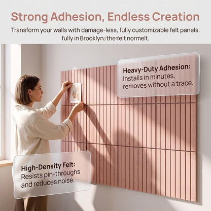 Large Cork Board for Wall 36" X 24"Alternative - 6 Pack Large Felt Bulletin Board with 48 Removable Adhesive Tabs,20 Pushpins,Felt Board for Home Office Wall and School Classroom Décor(Pink)