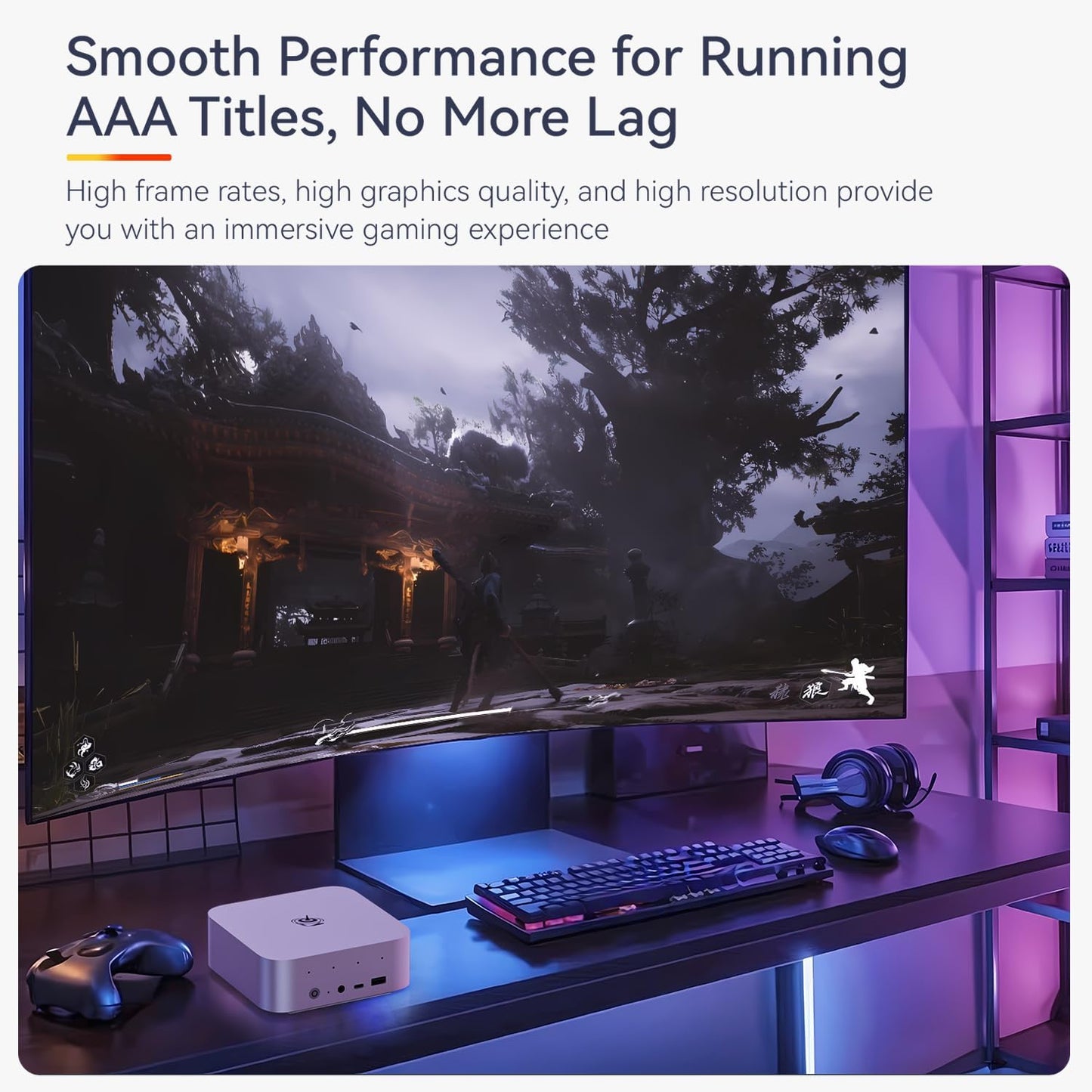 Beelink SER8 Mini PC, AMD Ryzen 7 8845HS(4nm, 8C/16T) up to 5.1GHz, Mini Computer 32GB DDR5 RAM 1TB M.2 NVME SSD, Desktop PC 4K@144Hz Triple Display, Mini Gaming Computer WiFi6/BT5.2/2.5Gbps/W-11 Pro