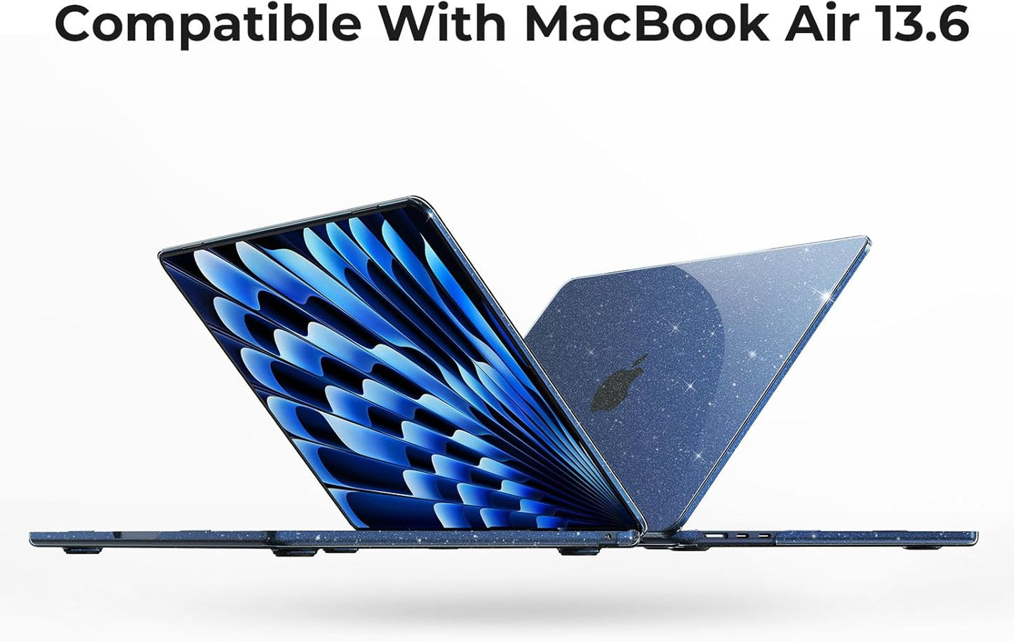EooCoo Case Compatible with MacBook Air 13 inch M4 M3 M2 2025-2022 A3240 A3113 A2681, 13.6" Hard Case Cover & TPU Keyboard Skin & Screen Protector for Laptop Air 13.6 inch - Crystal Clear