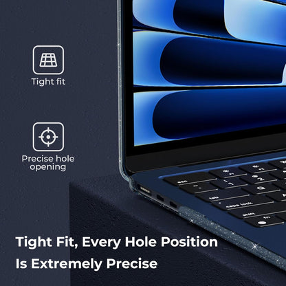 EooCoo Case Compatible with MacBook Air 13 inch M4 M3 M2 2025-2022 A3240 A3113 A2681, 13.6" Hard Case Cover & TPU Keyboard Skin & Screen Protector for Laptop Air 13.6 inch - Crystal Clear