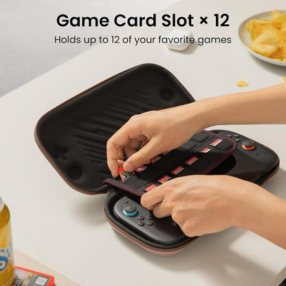 tomtoc Slim Carrying Case for Nintendo Switch 2 Model 2025, Odorless Felt Protective Hard Shell with 12 Game Card Slots, Portable Travel Storage Case with Original Patent and Military Grade Protection