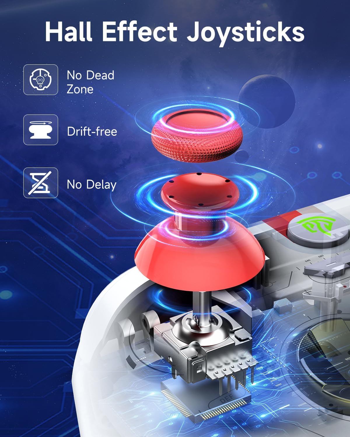 EasySMX X15 PC Controller - Enhanced Wireless Bluetooth Controller with Hall Joysticks/Hall Triggers/RGB Lighting - No Stick Drift, No Dead Zone - Work for Windows PC, Android, Steam and Switch