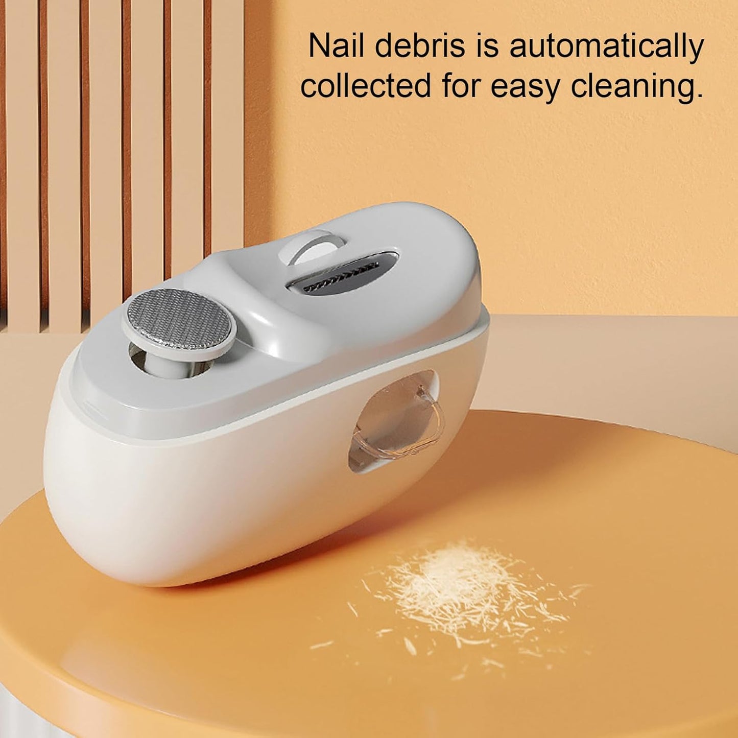 Electric Nail Clippers for Seniors - Automatic Nail Clipper | USB Rechargeable Fingernail Trimmer | LED Nail Clippers with 3-Speed Settings & Scraps Storage for Travel Home