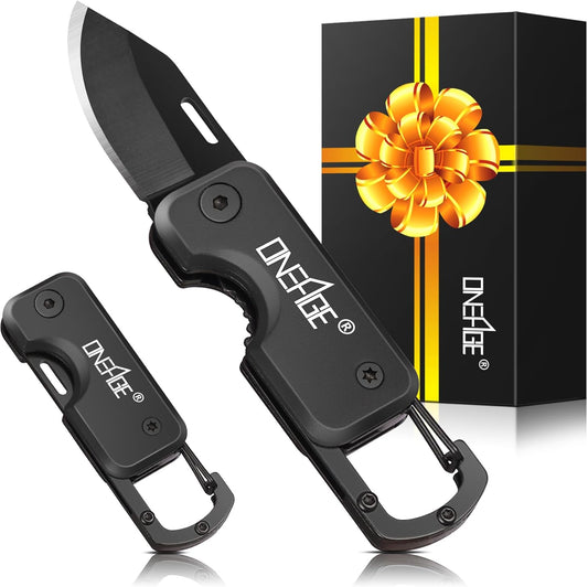 Keychain EDC Pocket Tool | Compact Folding Utility Knife | Stainless Steel Everyday Carry Tool | Outdoor Camping Gadget | Small Pocket Cutter - PuriLite