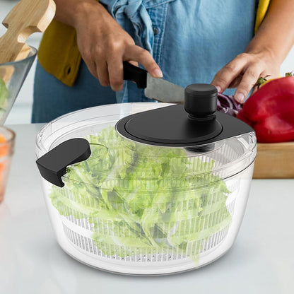 Manual Salad Spinner, Fruit Spinner and Strainer, Manual Lettuce Spinner with Secure Lid, Fruit Washer Spinner Bowl, Split Structure Lettuce Spinner with Bowl and Lid for Vegetable Fruit Dryer