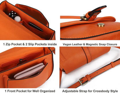 Crossbody Bags for Women Small Over the Shoulder Saddle Purses and Boho Cross body Handbags,Vegan Leather