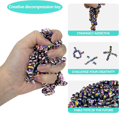Ferrite Putty Magnetic Stones Fidget Toy Set (510 Pieces) – Stress Relief Desk Toy for Adults, Portable Anxiety Relief, Colorful Magnetic Putty in Tin