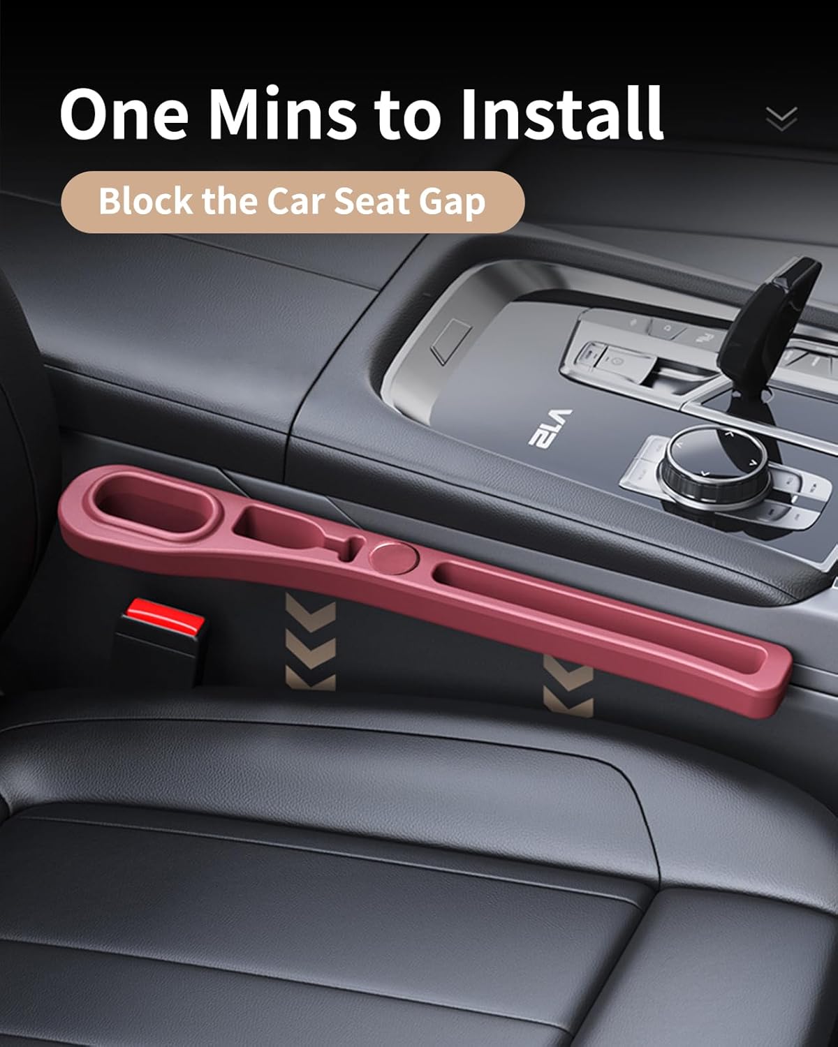 MBERFITU 2 Pack Car Seat Gap Filler Organizer, PU Leather Seat Crevice Blocker Fill The Gap Between Seat and Center Console Stop Things from Dropping (Updated Version)