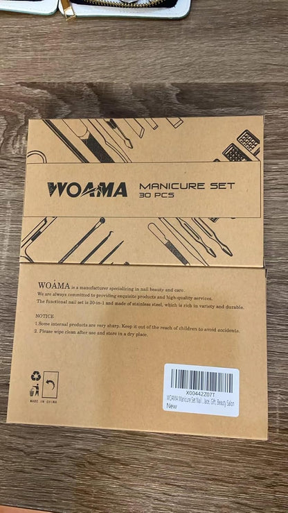 WOAMA Manicure Set 30 in 1 Nail Clipper Set Nail Kit for Women Men Stainless Steel Manicure Kit Professional with Travel Case