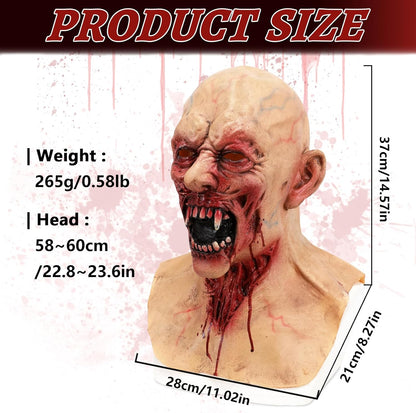 Scary Halloween Vampire Zombie Mask Bloody Biochemical Monster Mask Walking Dead Demon Headgear Cosplay Props