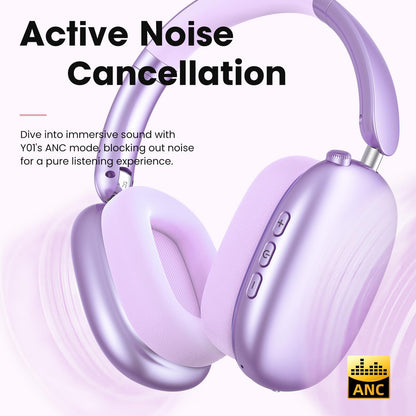 Wentronic Y01 Wireless Over Ear Headphones, Noise Canceling Bluetooth 5.3 Headphones with Microphones,Hi-Res Audio,48H Playtime,Foldable,Breathable Soft Earpads for iOS/Android/Samsung/PC-Green