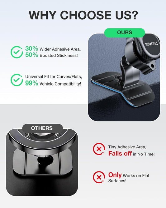 Miracase for MagSafe Car Mount【Won’t Block Vent &20 Strongest Magnets】 Magnetic Phone Holder for Car Phone Holder Mount Dash for Car Accessories for Women Men