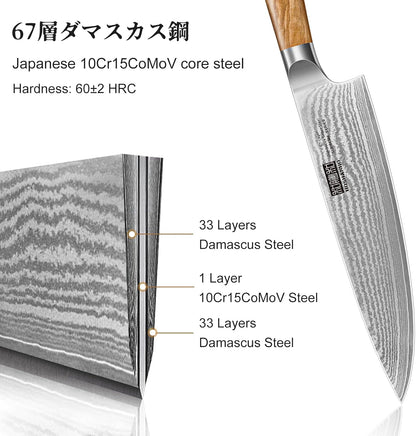 HOSHANHO Damascus Fillet Knife 7 Inch, Professional VG-10 Super Steel Boning Knife, Ultra Sharp Fish Knife with Ergonomic Handle