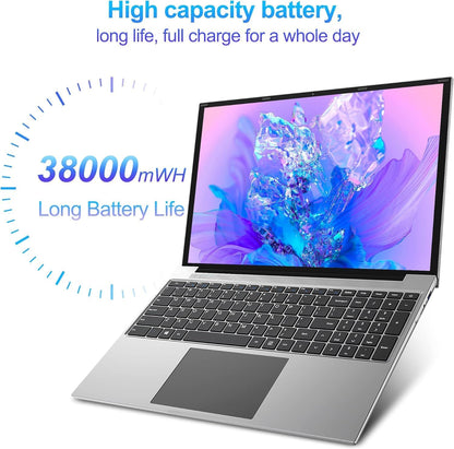 jumper Laptop, 16 Inch FHD IPS 1200p Screen, Quad Core CPU, 4GB LPDDR4 RAM 128GB ROM, Office 365 1-Year Subscription, Windows 11 Computer with Numeric Keypad, 4 Stereo Speakers, WiFi.