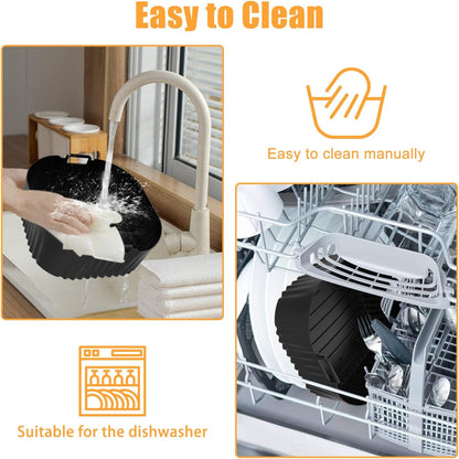 Silicone Air Fryer Liner, 3 PCS 9 Inch Square Air Fryer Basket Liners,Silicone Tray, Air Fryer Inserts for 6 to 9 QT, Reusable Air Fryer Accessories for Cosori Philips Ninja Oven Microwave