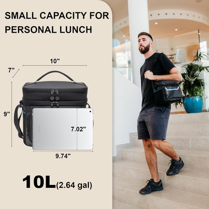 EVERFUN Cooler Bag Insulated Beach Cooler Lunch Bag Box for Men Women Dual Compartments Collapsible Waterproof Leak-Proof for Travel Work Picnic