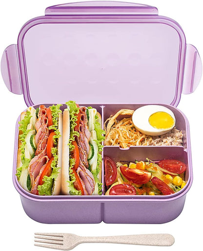 MISS BIG® Bento Box,Lunch Box Adult,Ideal Leak Proof Lunch Containers,Mom's Choice Lunch Box for Kids,No BPAs and No Chemical Dyes,Microwave and Dishwasher Safe Lunch Container (1900ml White)