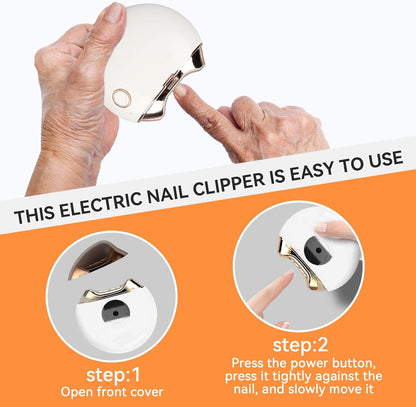 Electric Nail Clipper, Anti Splatter Rechargeable Automatic Nail Clipper Fingernail Clipper Nail Scissors Gift Fingernail Trimmer Fingernail Cutter for Children Seniors Adults