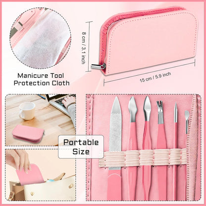Manicure Pedicure Set, Nail Clipper Set for Men Women, Professional Manicure Kit Pedicure Kit, Nail Care Kit with Green Travel Leather Bag, Set 12 in 1