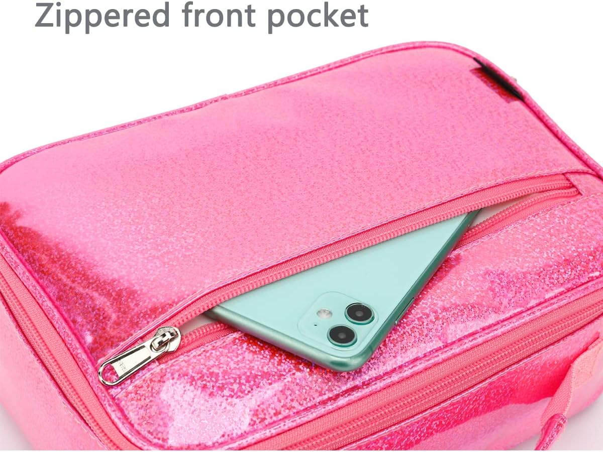 FlowFly Kids Lunch Box Insulated Soft Bag Mini Cooler Back to School Thermal Meal Tote Kit for Girls, Boys, Black