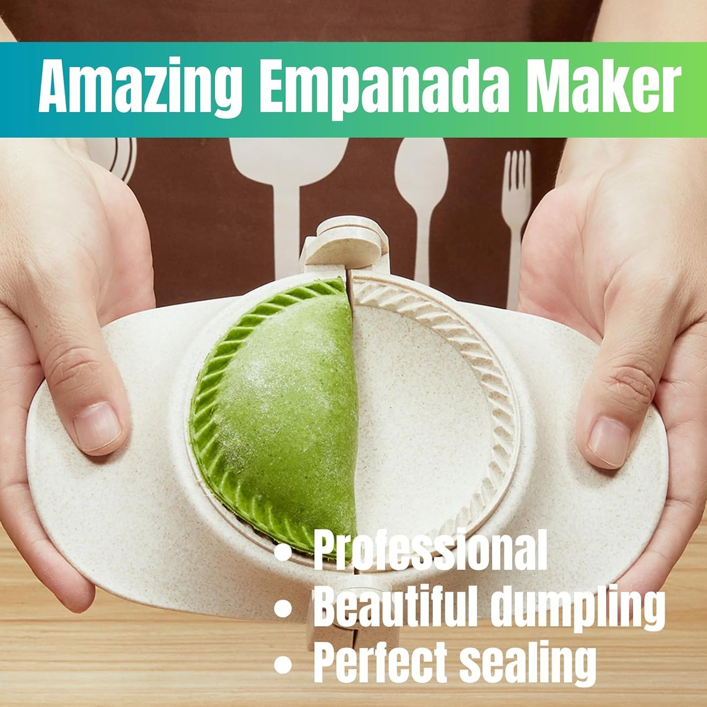 Empanada Maker Press, 5 Size (6"+5"+4"+3"+2.6") Professional Dumpling Maker Mold kit, Fast to Make Empanadas Jamaican Beef Patties Pierogi pastelitos, White