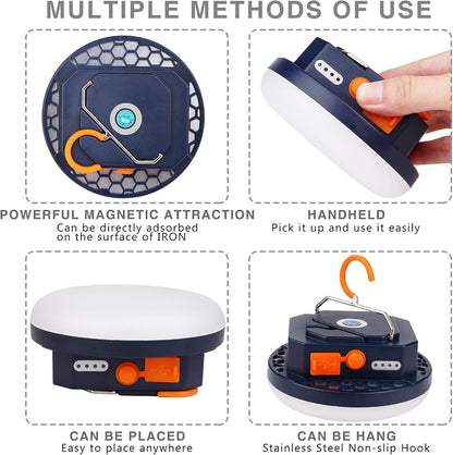 LED Camping Lantern Rechargeable, 9900mAh Power Bank LED Lantern with Magnet Tent Lantern IPX4 Waterproof 2500LM 4 Light Modes for Hook Camping, Hiking, Hurricane Emergency, Home and Car