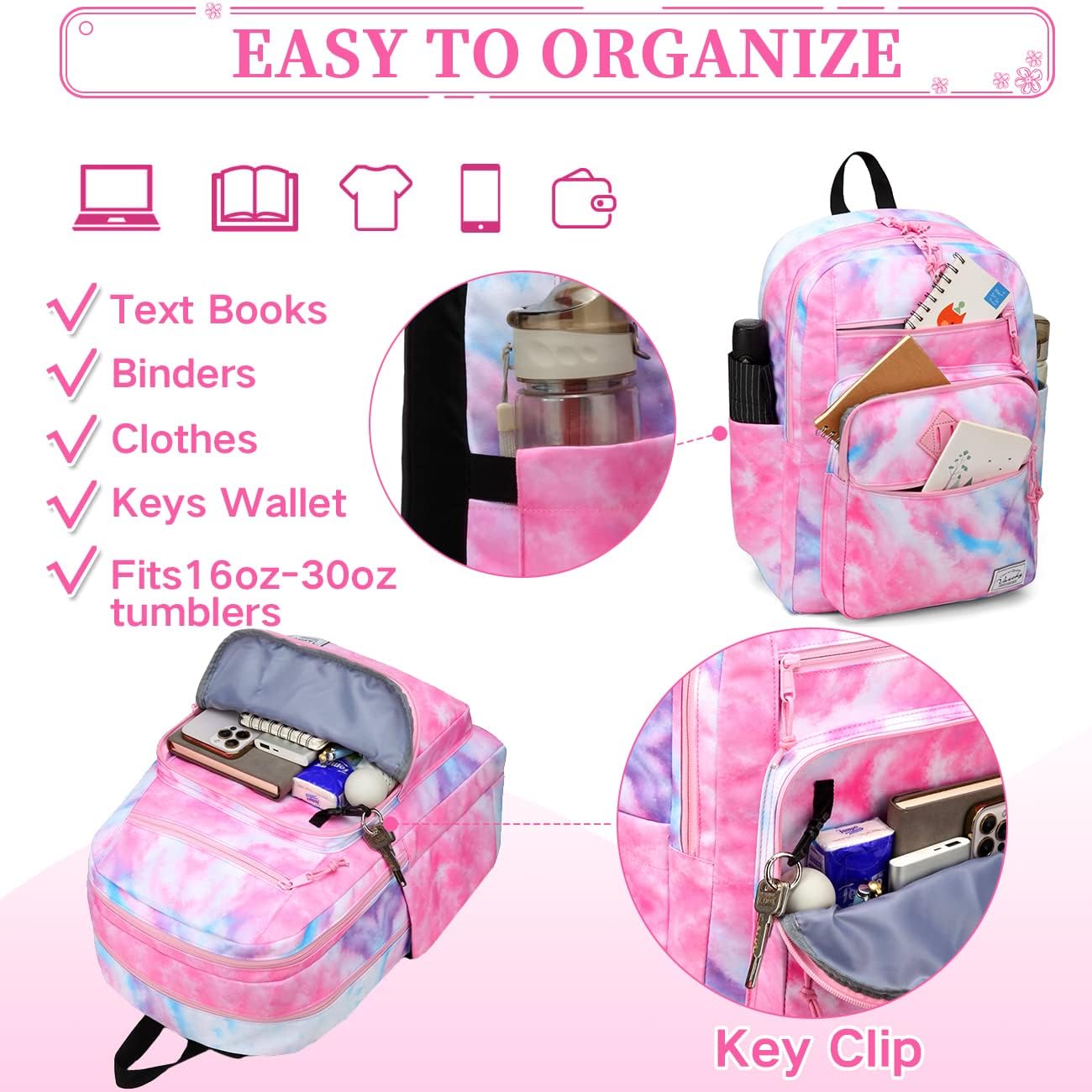 School Backpack for Men Women,Vaschy Lightweight School Bag Bookbag Casual Daypack for High School/College/Teens/Travel/Work