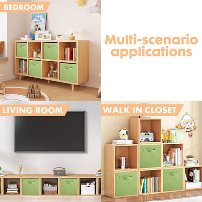 ShellKingdom Storage Bins, Foldable Fabric Storage Cubes And Cloth Organizer Drawer For Closet And Toys, 6 Pack (Lavender+Light Blue+Pink)