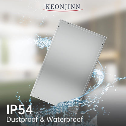 Keonjinn 40 x 24 Inch LED Mirror, Bathroom Mirror with Lights, LED Vanity Mirror, Wall Mounted Anti-Fog Dimmable Lighted Makeup Mirror for Bedroom, IP54 Waterproof (Horizontal/Vertical)