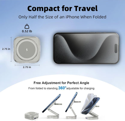 5-in-1 Wireless Charger for Magsafe, AC ISLAND Aluminum Travel Charging Station for Apple, 15W Snap Magnetic Multi Charging Stand Dock for iPhone 16/15/14/13 Apple Watch AirPods (with 35W GaN Adapter)