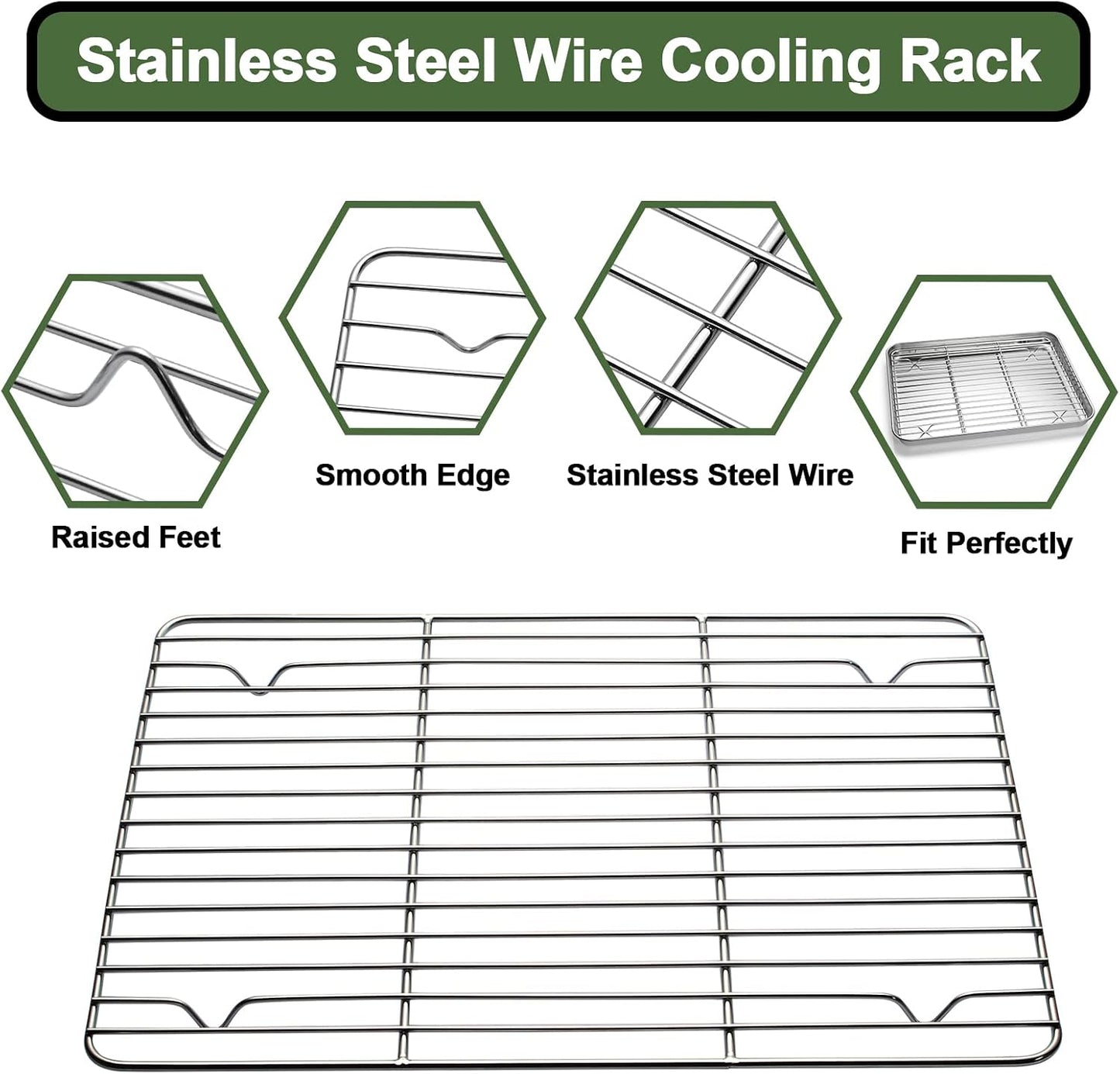 EWFEN Baking Set: Stainless Steel & Silicone Mat Set, 3 Sizes (13x18, 12x17, 9x13 inches), Multi-size Set with Versatile Use