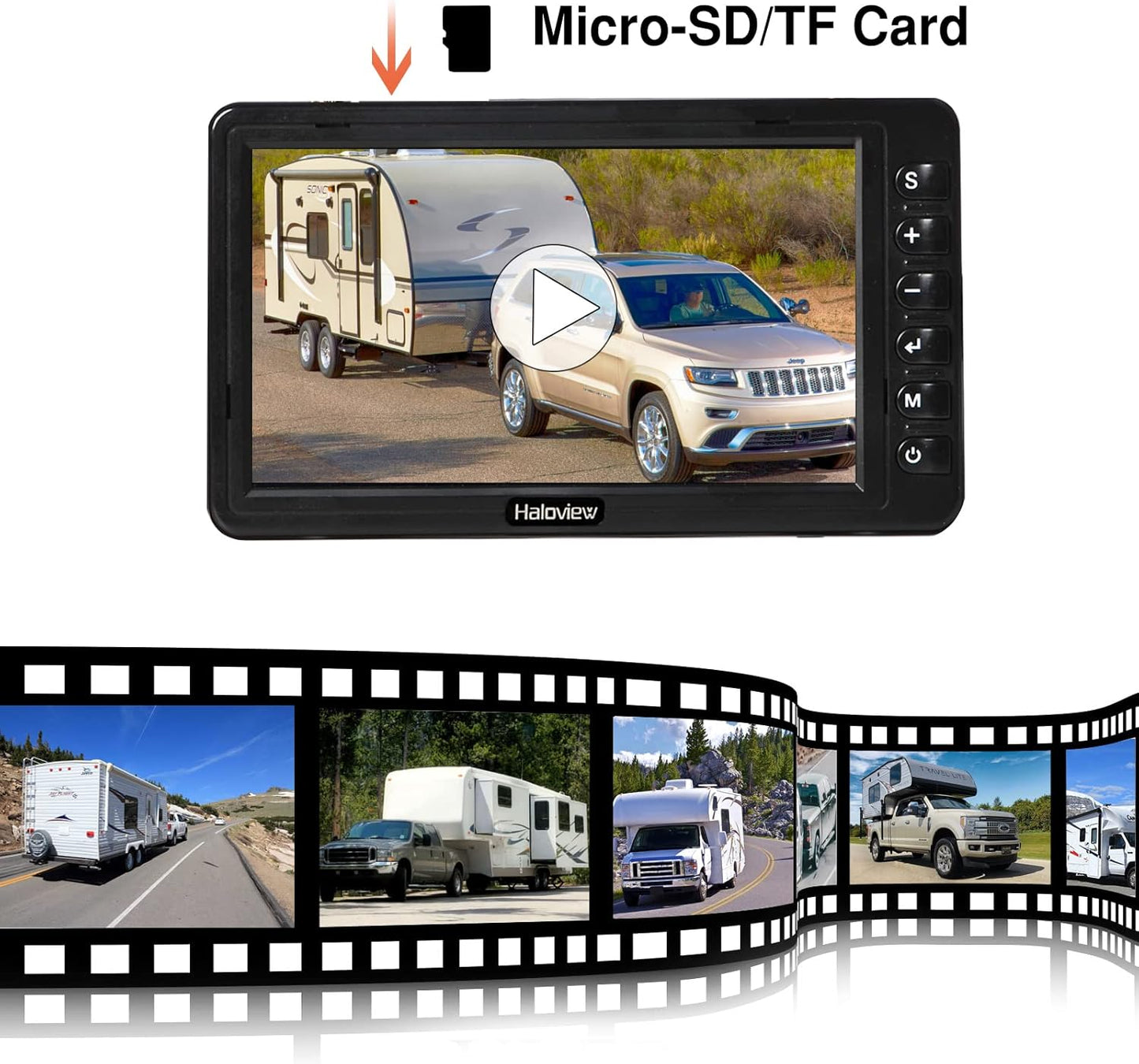 Haloview BT7 RV Backup Camera Wireless FHD 1080P DVR Rearview Full-Color Night Vision Cam and 7" Monitor System Adapter for Furrion Pre-Wired RV,Truck,Trailer,Truck,Camper,Van,Pickup