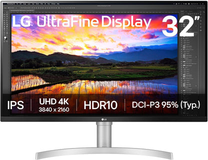LG 27" 27BA45U-B 27" Ultrafine UHD (3840 x 2160) 4K IPS Monitor – 5ms 60Hz HDR10, DCI-P3 90%, Tilt/Height/Swivel/Pivot Adjustment, HDMI & DisplayPort, Eye Comfort, Black