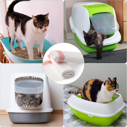 Cat Litter Box Liners, 60 Count Jumbo Extra Durable Large Drawstring Kitty Litter Pan Bags Cat Waste Litter Bags Pet Cat Supplies (36" x 18")