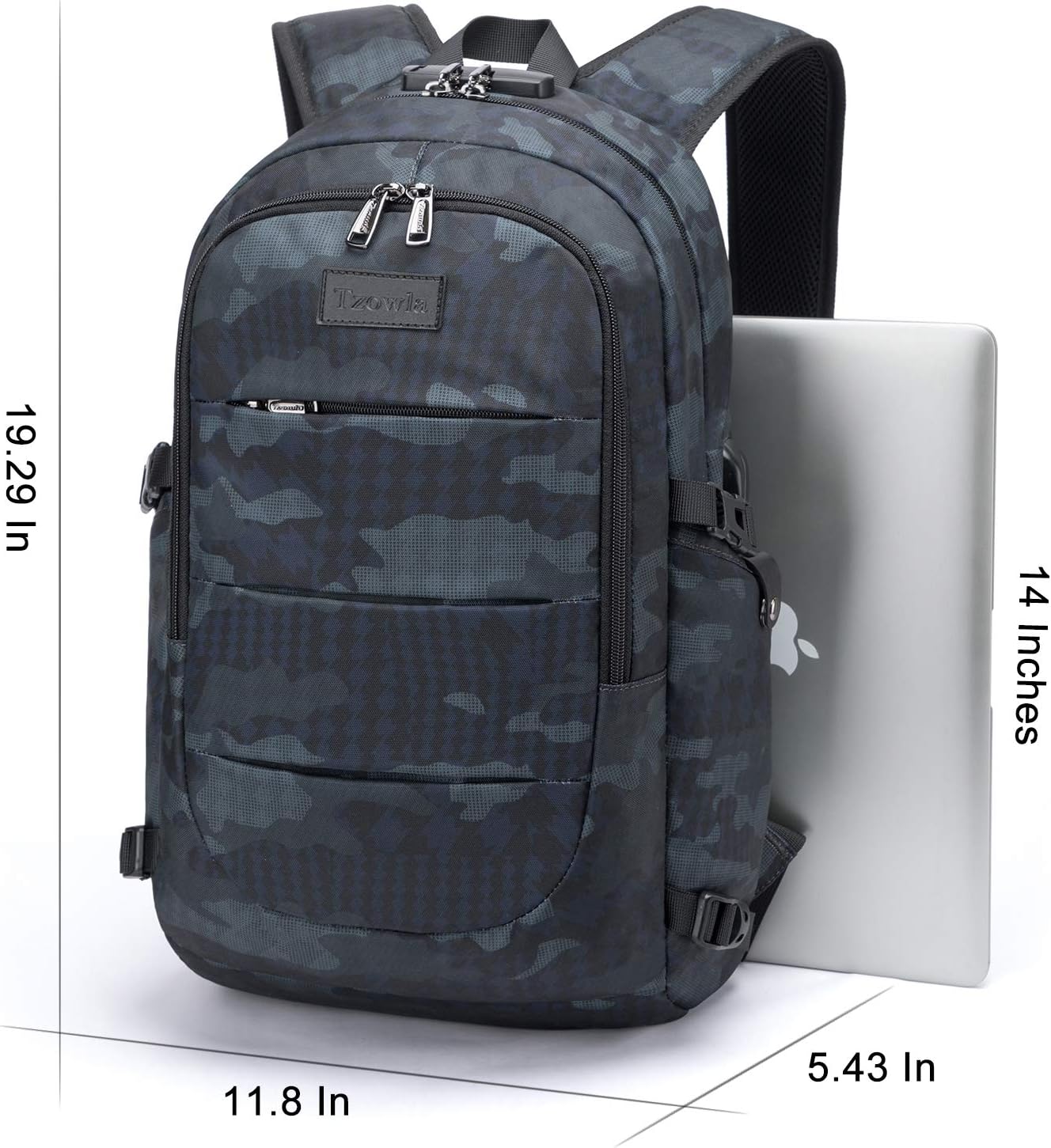 Tzowla Laptop Travel Slim School Backpack Water Resistant Anti-Theft Bag with USB Charging Port and Lock 15.6 Inch Computer Business Backpacks for Men Women College Student Gift,Bookbag Casual Daypack